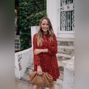 Grace Atwood x Amazon The Drop red leopard dress